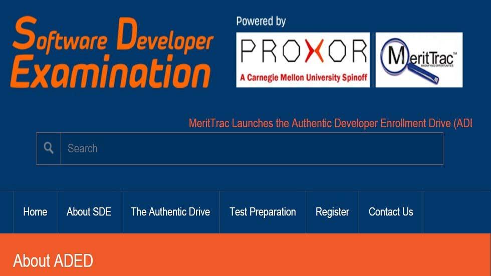 Authentic Developers Enrollment Drive (ADED) – A Software Developer Certification Program by MeritTrac